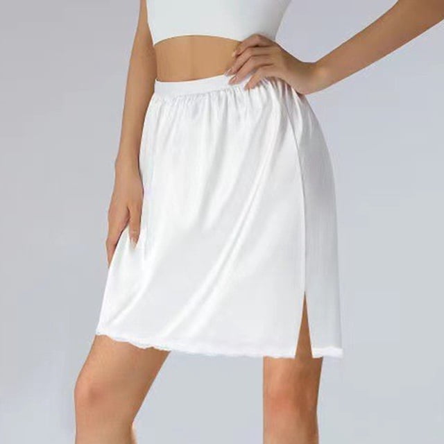 Jupon Demi-Long pour Femmes sous Robe, Ourlet en Dentelle, Taille Élastique, Jupon sous-Robe Longueur Genou, Rallonges de Jupe Midi pour Robes, Grande Taille, Jupe à Carreaux, Longue Jupe de Lit, Jupe avec Ceinture, Charnière, Jupe de Tennis, Jupe Plissée en Cuir