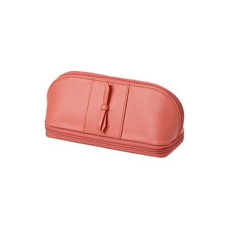 Morelle & Co 'Rachel' Coral Leather Cosmetic/ Jewelry Case