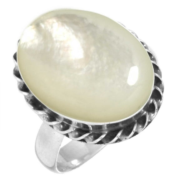 Natural Mother Of Pearl Ring 925 Sterling Silver Handmade Jewelry