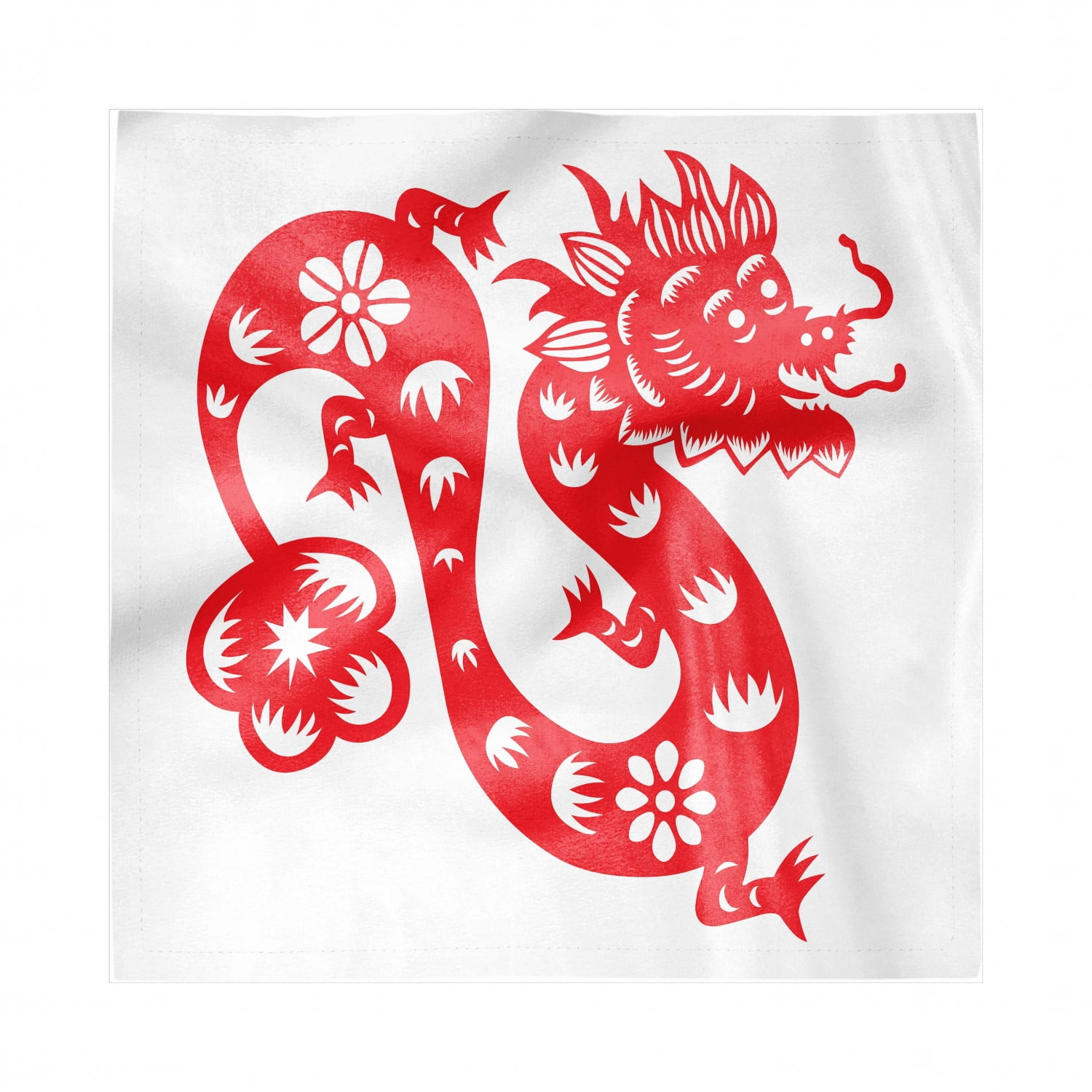 Traditional Decorative Satin Napkins Set of 4, Chinese Dragon Cultural
