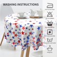 thumbnail image 4 of 4th of July Tablecloth 70 Inch Round Patriotic Stars Table Cloth American Independence Day Memorial Day Table Cover for Kitchen Party Dining Picnic Indoor Outdoor Decor, 4 of 6