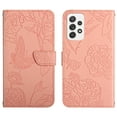 thumbnail image 2 of Feishell Crossbody Wallet Cover for Samsung Galaxy A23 4G,Flower & Butterfly Embossed Pattern PU Leather Magnetic Flip Stand Card Slots Shockproof Phone Case with Shoulder & Wrist Strap,Pink, 2 of 11