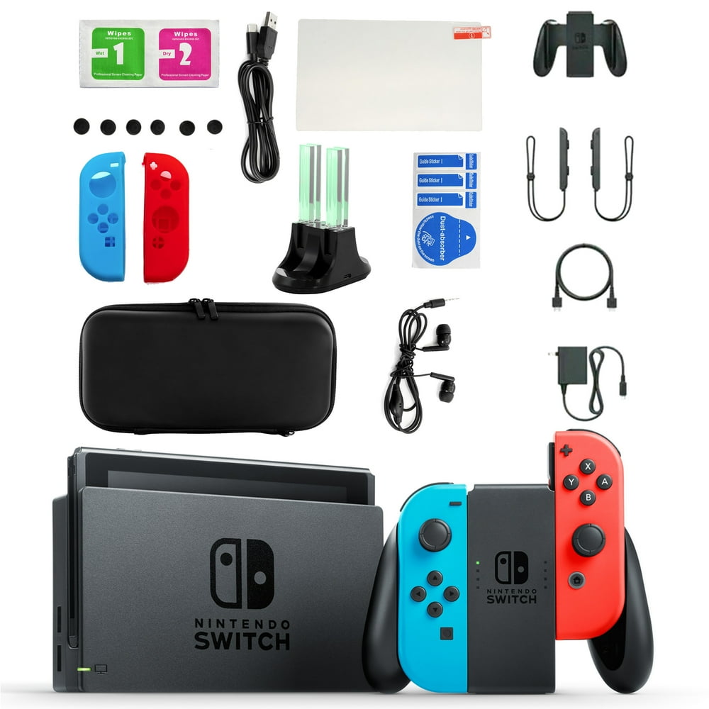 Nintendo Switch in Neon and Accessory Kit