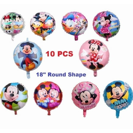 BCD-PRO Mickey Mouse Minnie Mouse Foil Balloons Girls Birthday Party Decorations Multicolor 10 Pcs 18 Inch