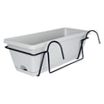 thumbnail image 3 of Maytalsory Rectangular Window Box Fence Potted Convenient For Decorating Small Spaces With Beautiful Plants Balcony Railing Planter light gray, 3 of 6