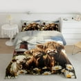 thumbnail image 2 of jejeloiu Kawaii Daisy Cow Full Size Comforter Sets,Old Barn Door Bedding Comforter Set,Rustic Western Farmhouse Cabin Bedding Sets For Girls Boys,Microfiber Bedroom Decor Reversible,3-Piece, 2 of 8