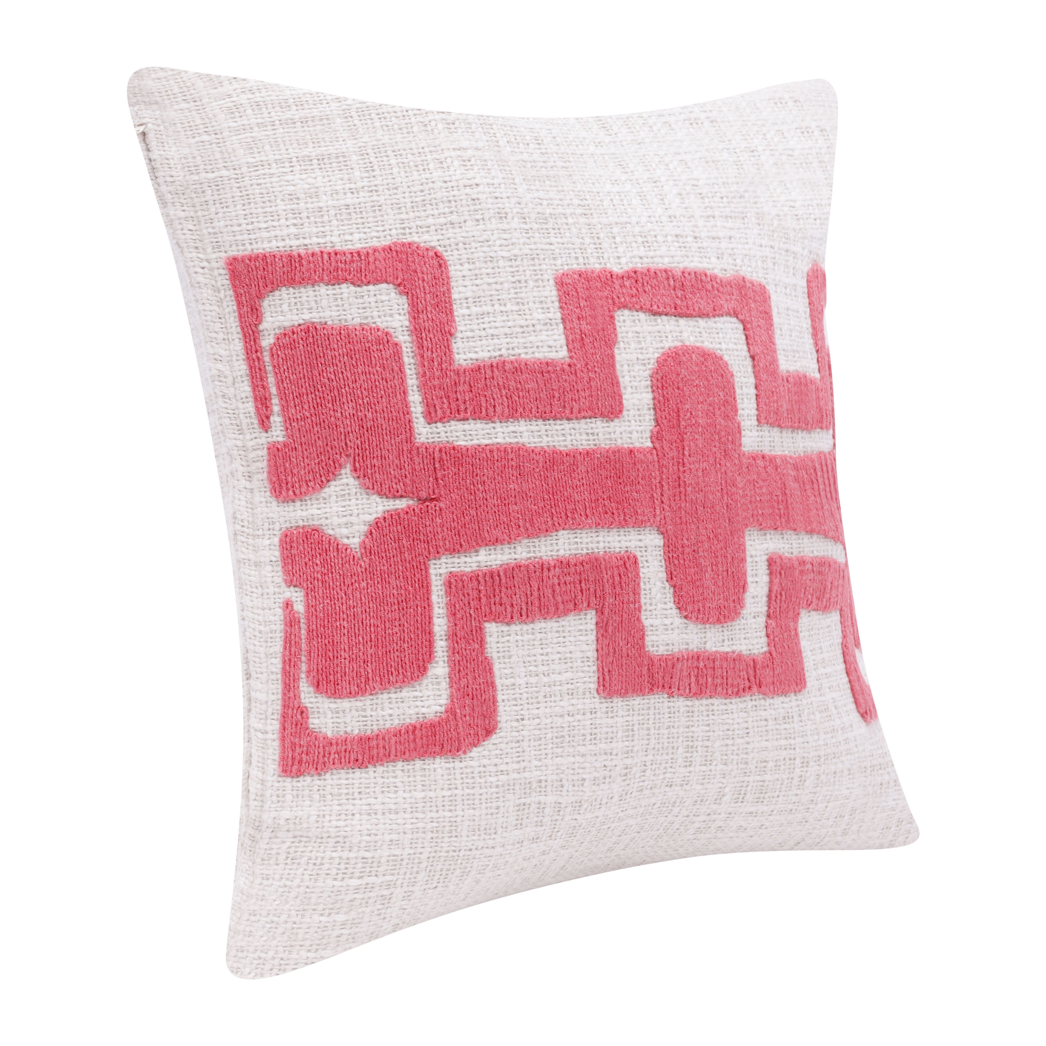 Harlow Hill Stacy Garcia 20" x 20" Coral/Ivory Geometric Cotton Blend Adult Decorative Throw Pillow Cover