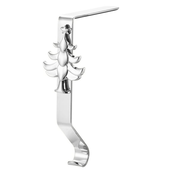 Soporte para medias navideñas para repisa de chimenea, soporte para medias navideñas de metal de bronce brillante para repisa de chimenea, decoraciones navideñas