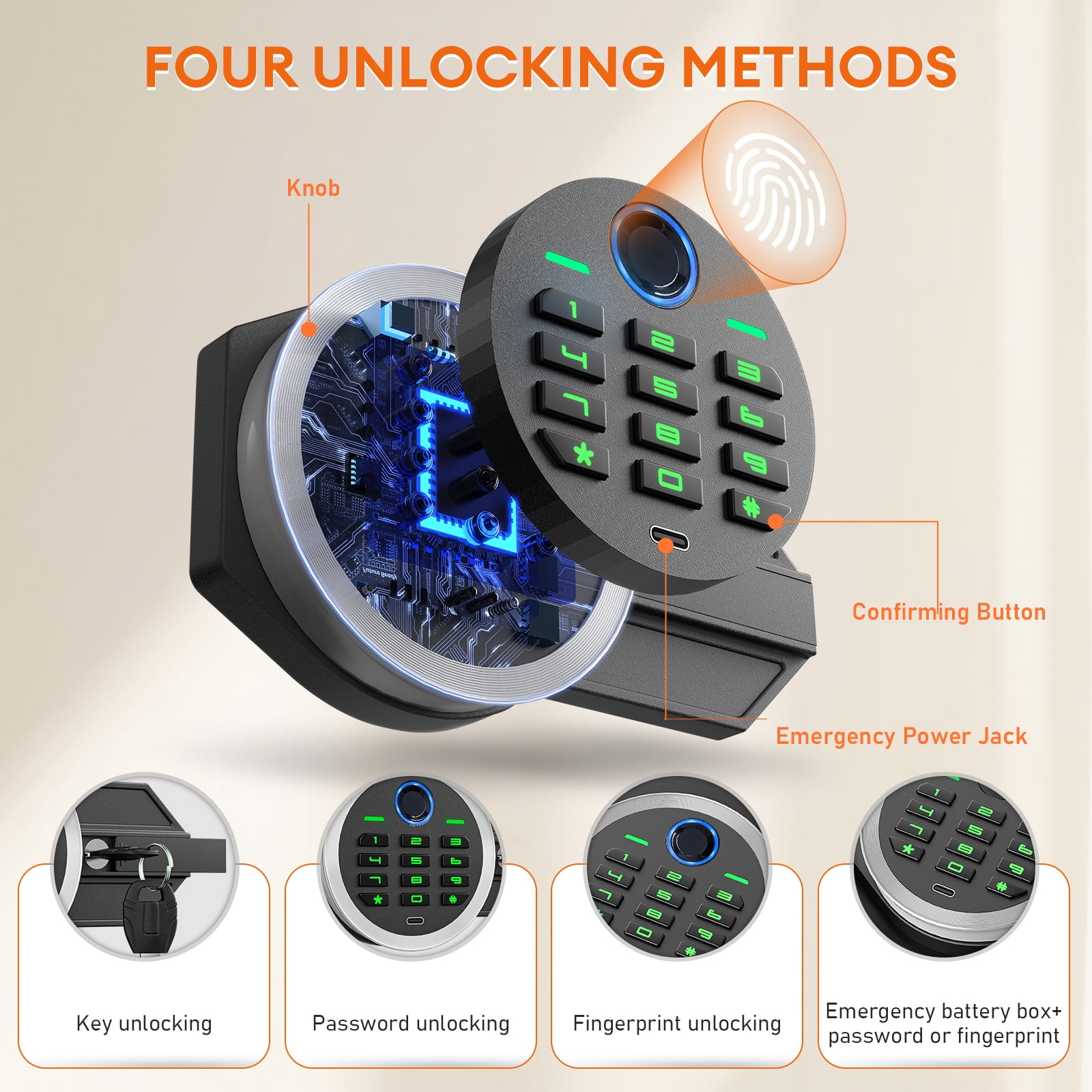 6.0 Cuft Extra Large Home Safe Box Fireproof Waterproof, Fingerprint Safe, Home Security Safes Box with Adjustable Shelf & Deposit Slot, Money Safes with Backlit Keypad & Dual Alarm for Home Office