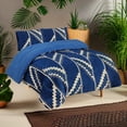 thumbnail image 2 of Luxurious Cal King Comforter Set in Royal Blue with Geometric Patterns – 3-Piece, Ultra-Soft Microfiber, All-Season Bedding Set Includes 1 Comforter and 2 Pillow Shams, 2 of 3