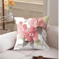 thumbnail image 3 of Watercolor Floral Leaves Abstract Plant Print Throw Pillows Modern Art Decoration Square Cushion Case Family Sofa Living Room Outdoor Decor Pillow Case 18x18 Inch Set of 2 (red), 3 of 6