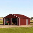 thumbnail image 2 of 33FT x 25FT Heavy-Duty Metal Garage Barn, Reinforced Steel Storage Shed with Dual Large Door & Side Door, All-Weather Garage for Vehicles & Equipment, 2 of 5