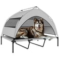 thumbnail image 1 of PawHut Elevated Dog Bed, Portable Raised Pet Bed with Canopy, Bag, 1 of 10