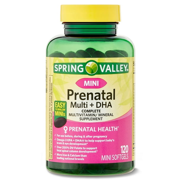 Spring Valley Mini Prenatal Multi + DHA Complete Multivitamin