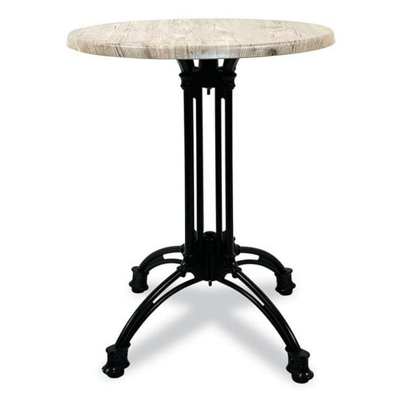 JMC Furniture JMC10636R7 Topalit Tables, Round, 36 x 29 in., Gray Top, Black Iron Base & Legs