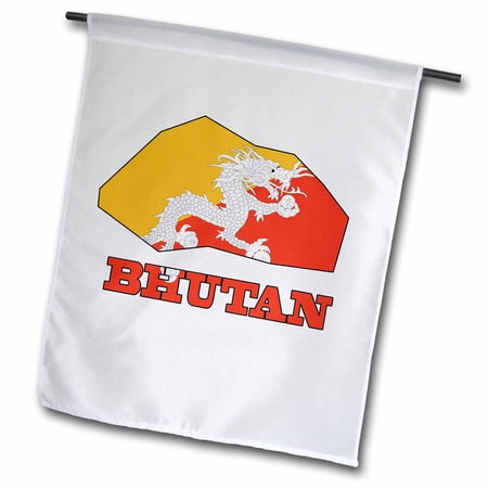 3dRose, Bhutan flag in the outline map and name of the country., 18 x 27 inch Garden Flag