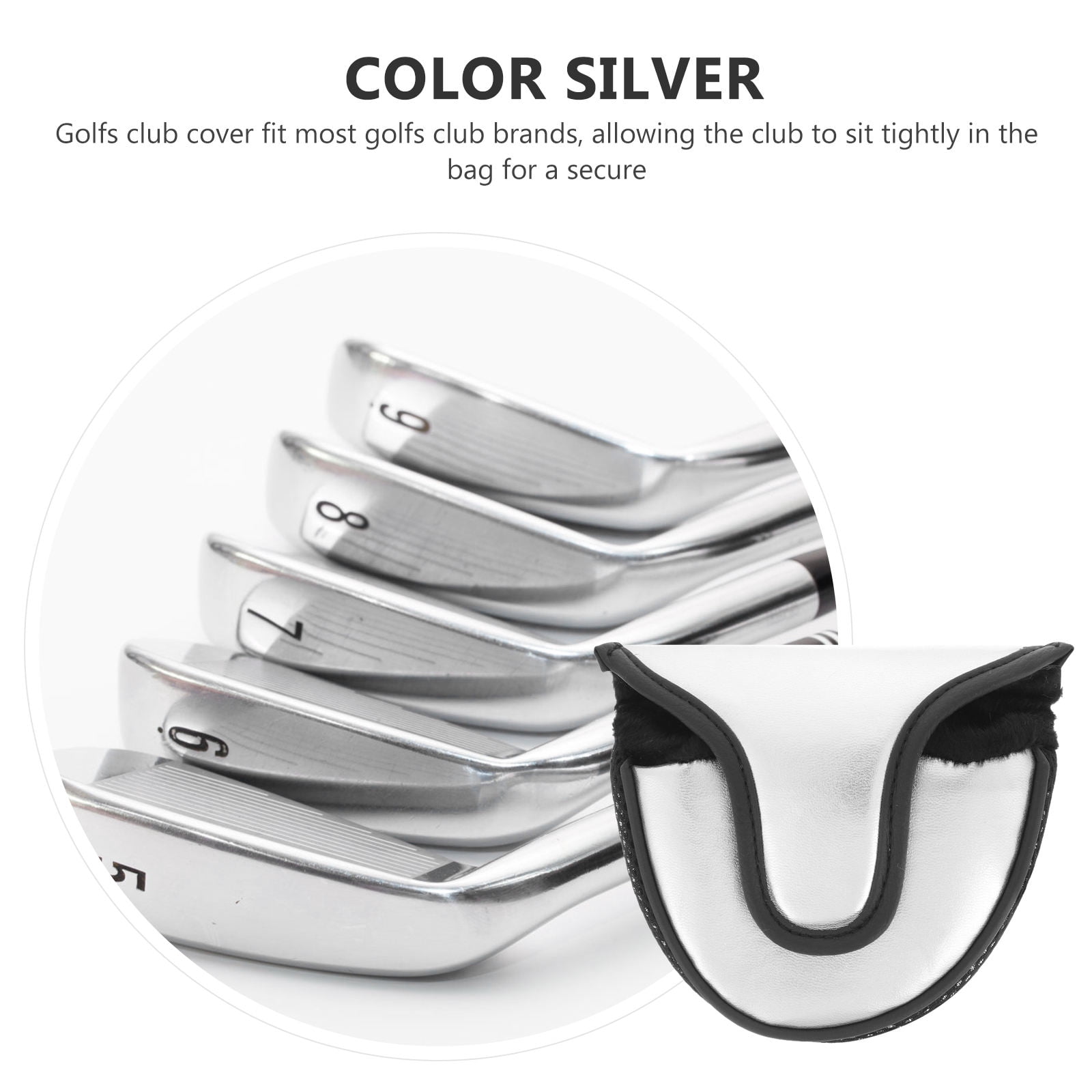 Raindrops 1Pcs Pu Leather Putter Cover Golfs Club Protector 5.70X4.72X0.98in