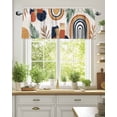 thumbnail image 2 of Curtain Valance for Windows,Boho Arch Sun Tropical Leaves Kitchen Valances Rod Pocket Short Curtains,Terracotta Aesthetic Nordic Style Window Treatment Panel for Bedroom Bathroom 60"x18", 2 of 7