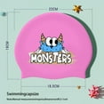 thumbnail image 5 of Glisme Swim Caps For Kids Boys And Girls Hair Protective Stretch Smooth Cartoon Pattern Print Hat For Pool Use Pink, 5 of 5