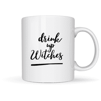 Set of 2 Halloween Mugs – Drink Up Witches & Happy Halloween – Ceramic Coffee Cups with Witchy Script, Bats & Spider Web – Spooky Sips™ Collection
