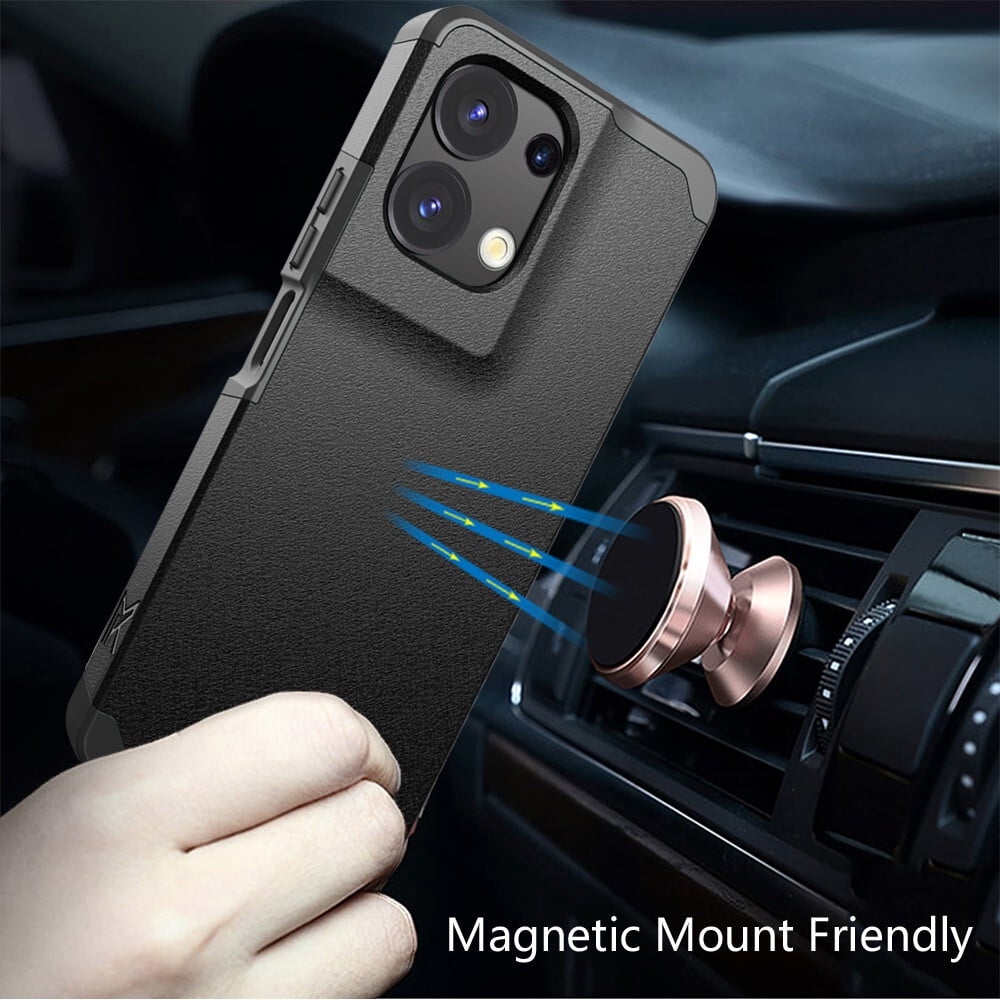 For TCL K33 5G T513V Shockproof Hybrid Cell Phone Cover Case - MK Black