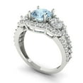 thumbnail image 2 of Three-Stone Engagement Ring for Women - 2.16ct Simulated Blue Diamond in 14K White Gold Promise Ring, 2 of 6