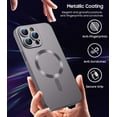 thumbnail image 5 of Magnetic for iPhone 15 Pro Max Case [Compatible with MagSafe][Built-in Camera Lens Protector] Slim Soft Silicone Bumper Shockproof Metallic Phone Case (Titanium Gray), 5 of 13