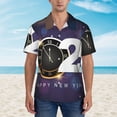 thumbnail image 2 of Fotbe 2025 Happy New Year 4 Camisa Hawaiana para Hombre Unisex – Camisa Casual de Verano con Botones de Manga Corta de Algodón y Lino,3X-Large, 2 of 7