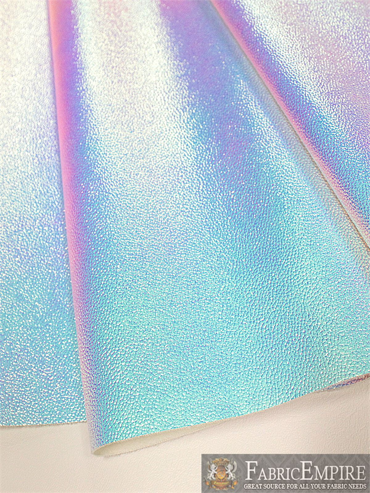 Fabric Empire Vinyl Upholstery Embossed Skin Holographic Glossy Fabric 54" Wide Sold by The Yard (Light Blue)