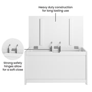 Child Craft Harmony 33 Kids Toy Box Storage Chest, Soft-Close Hinges, Wooden Construction, Matte White