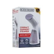 BLACK+DECKER Compact Handheld Garment Steamer, 1000W, 30-Second Heat Up, 6-Minutes of Continous Steam, 10.8 fl oz Detachable Water Tank, Lavender & White