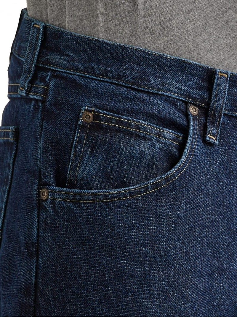 Jeans Hombre Wrangler Authentics Relaxed Fit - Corte Clásico 5 Bolsillos, Mezclilla Elástica, Color Flex De Medianoche