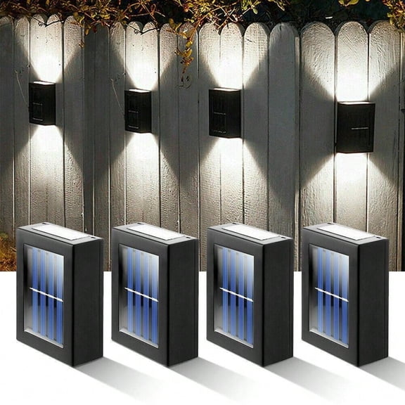 Waterproof Solar Deck Light Set, 4-Pack for Pathway, Fence & Garden All Weather