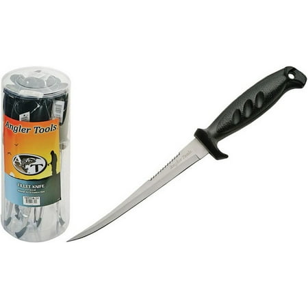 Handle 12 Piece - CN107718 Black Handle Fillet Fishing Knife Comes In Plastic Container 12 Piece