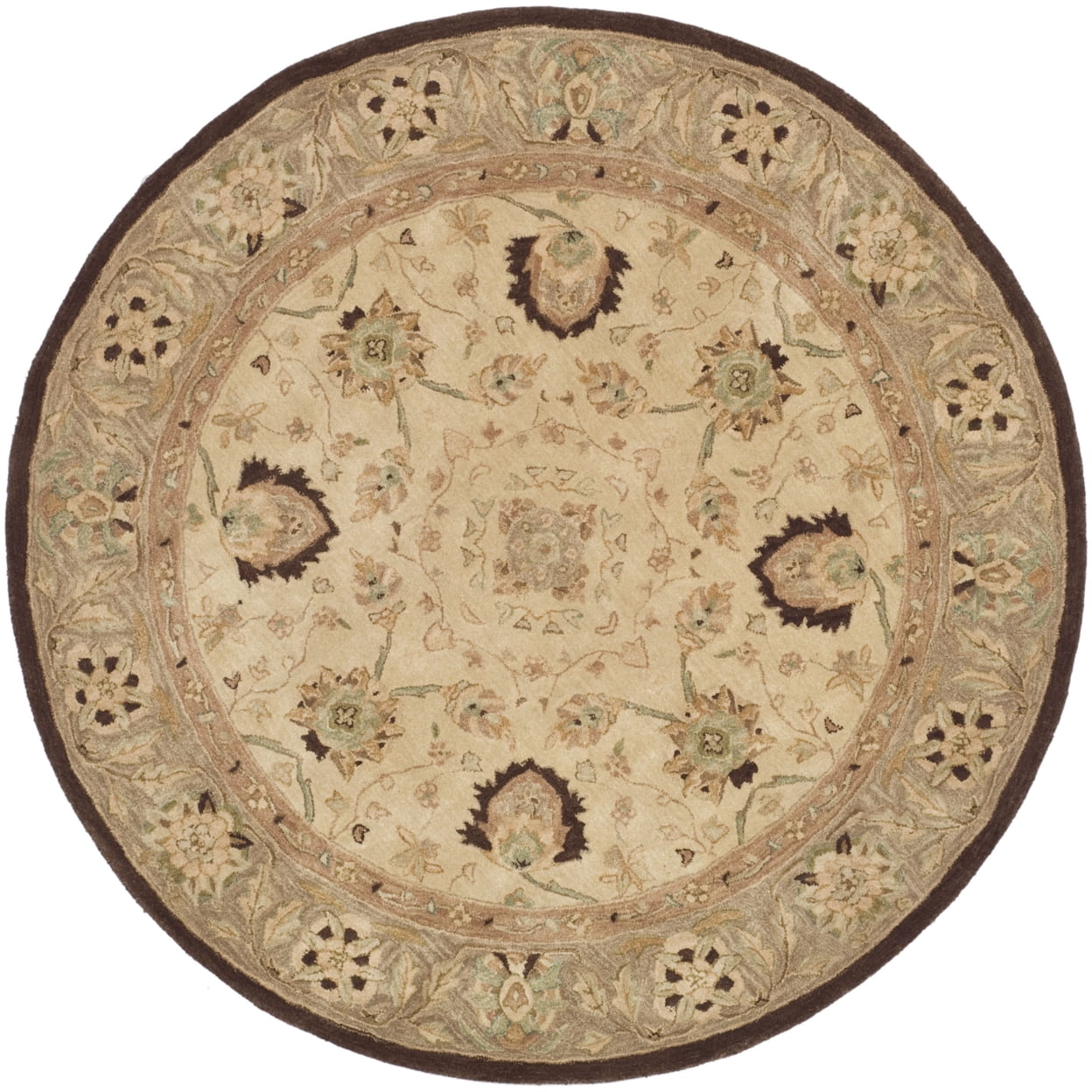 SAFAVIEH Anatolia Venice Traditional Wool Area Rug, Ivory/Brown, 3' x 5'