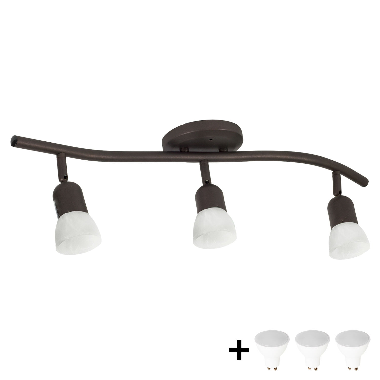 9W LED Track Light Led Rail Lamp 3 Heads Adjustable Spotlight Ceiling Lighting 