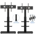 thumbnail image 3 of RTVR Modern Floor TV Stand for 40 to 75 inch Flat Panel TVs, 3 Shelf Upgraded Black, 3 of 5