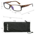 thumbnail image 3 of EYE ZOOM 3 Pack Women Rectangular Plastic Frame Blue Light Blocking Reading Glasses, Tortoise Brown, +2.00, 3 of 6