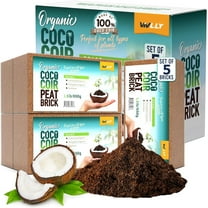 Vivlly Organic Coco Coir Peat Brick Compressed Soil, 5 Pack