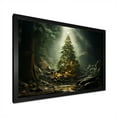 thumbnail image 2 of Designart "Magical Green Christmas Tree" Landscapes Framed Wall Art Decor - Traditional Green Winter Landscape Entryway Framed Wall Art, 2 of 6