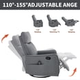 thumbnail image 2 of UHOMEPRO Swivel Rocker Recliner Chair, Faux Leather Manual Recliner with Heat and Massage, 360° Swivel Rocking Recliner Chair for Living Room, Home Theater Seating, Black, 2 of 9