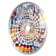 thumbnail image 2 of Designart "Charmed by Abstract Pop Art Liquor I" Liquor Radial Dot Round Wall Mirror - Food & Beverage Oval Printed Decorative Mirror - Multiple Color Options, 2 of 5