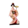 thumbnail image 1 of Estatua tradicional japonesa de geisha de 12 pulgadas, adorno en miniatura para escritorio. Rosa, 1 of 9