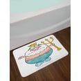 thumbnail image 2 of Neptune Bath Mat, Funny Cartoon Underwater King Character with Angry Face Holds a Trident, Plush Bathroom Decor Mat with Non Slip Backing, 29.5" X 17.5", Multicolor, by Ambesonne, 2 of 2