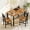 Brown & Rectangle, variant on Cvortll Dining Table for 2, Wooden Dinner Table Sets, 3-Piece Industrial Rectangle Dinette Set for Dining Room, Small Space, Brown