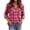 Hot Pink, variant on Hsovts Women Buffalo Plaid Flannel Shirt, Long Sleeve Button Down with Dual Chest Pockets Loose Fit Tartan Checkered Casual Outerwear for Fall Winter Camping Daily Streetwear Blue L
