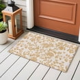 thumbnail image 4 of 2x3 Ft Entryway Area Rug, Farmhouse Orange Kitchen Rug Runner Washable Floor Mat, Vintage Flower Leaf Botanical Plant Non Slip Indoor Door Mat Throw Carpet for Bathroom Living Room Bedroom, 4 of 8