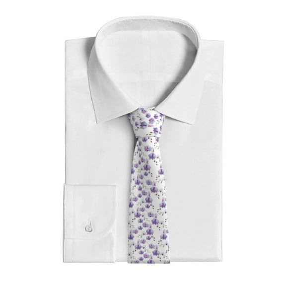 Uemuo Orchids Flowers Pattern Men's Necktie Classic Silk Tie Woven Jacquard Neck Ties Business Necktie Gift for Men