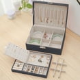 thumbnail image 3 of PPgejGEK Jewelry Storage Jewelry Organizer Box Leather Large Jewelry Boxes Earrings Organizer Storage Case Double Layer Display with Removable Tray Elegant Jewelry Box Holiday Savings, 3 of 6