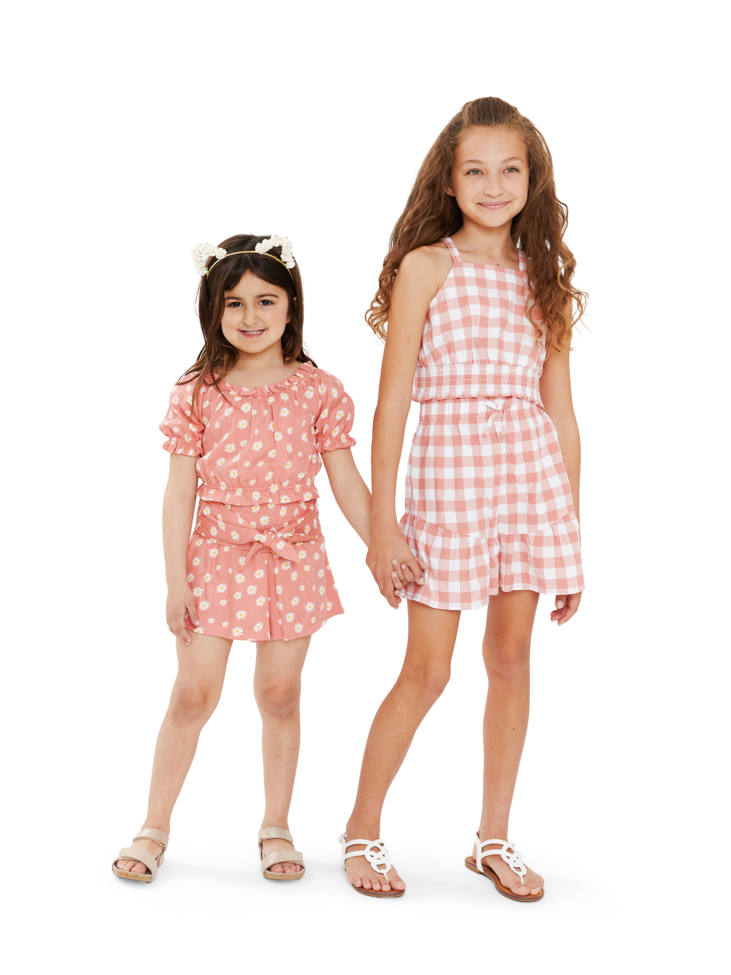 Wonder Nation Girls Gingham Tank Top and Shorts, 2-Piece Casual Outfit Set, Sizes 4-18 & Plus - image 4 of 6